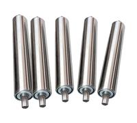 5 Pack Heavy Duty Stainless Steel Conveyor Rollers, 1-2.3 Inch Diameter, Durable Gravity Slide Rollers for Unpowered Conveyor Systems, 700MM Length