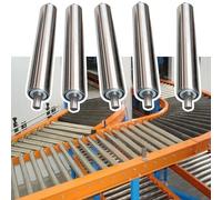 5-Pack Heavy-Duty Stainless Steel Conveyor Rollers, 2" Diameter, 39" Length - Smooth-Running, Non-Powered Replacement Wheels for Factories, Warehouses, and Woodworking