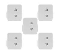 5 pack Heavy Duty White UK Shaver Adapter Plug 1A Fused - 2 Pin to 3 Pin Adapter for Electric Toothbrush & Razor, Portable Bathroom Plug Converter