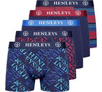 5 Pack HENLEYS Mens Boxer Underwear Gift Set Trunks Shorts Assorted Designer