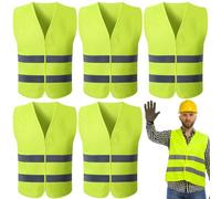 5 Pack Hi Vis Vests, Running Vest High Visibility Vest Outdoor Safety Gear, Reflective High Vis Jackets for Jogging Running Cycling Walking Motorcycle