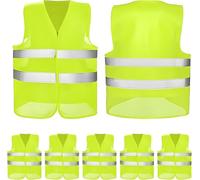 5 Pack Hi Vis Vests Yellow, High Visibility Vest, Unisex Safety Night Workwear Reflective Vest,for Traffic Work, Running, Surveyor and Security Guard Construction Vest