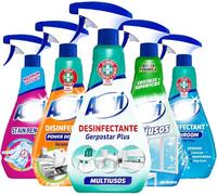 5 Pack Household Spanish Cleaning Products Bundle Giftset Kit with Bathroom Cleaner, Degreaser, Stain Remover, Disinfectant & Glass Cleaner - All-in-One Home Cleaning Essentials