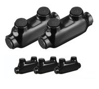 5 Pack in-Line Splice Connector 2/0-6 AWG Black Wire Connectors with Oxide Inhibitor Allen Hex Screw Insulated Cable Connectors Rated up to 600 Volts