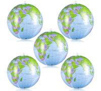 5 Pack Inflatable Globe, Blow Up World Globe for Educational Use