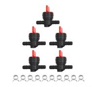 5 Pack Inline FUELs Shut Off Valve for Ride On Mower Lawn Tractor Gas Switch Small Engine Valve Red Plastic FUELs Cock Replacement Part