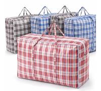 5 Pack Jumbo Storage Bags for Moving House, Extra Large 100 x 60 x 30 cm Zipped Moving Bags for Clothes, Bedding, Duvets & Laundry Storage