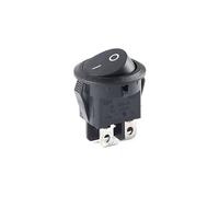 5-pack KCD1 rocker switch LED 2/3/4 pin 2/3 gear ON OFF 10A 6A full circle semi-circle power switch 20mm(Black 4P 2Gear)