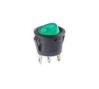 5-pack KCD1 rocker switch LED 2/3/4 pin 2/3 gear ON OFF 10A 6A full circle semi-circle power switch 20mm(Green LED 3P 2Gear)