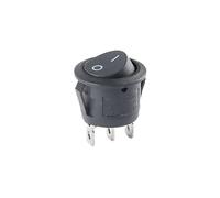 5-pack KCD1 rocker switch LED 2/3/4 pin 2/3 gear ON OFF 10A 6A full circle semi-circle power switch 20mm(Black 3P 2Gear)