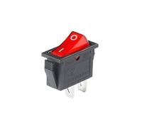 5-pack KCD3 rocker switch black transparent red green LED light 2/3 pin 2/3 gear 16A silver contact switch power button switch(Red 2P 2Gear)