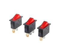 5-pack KCD3 rocker switch transparent red LED light 3-pin 2-speed 16A silver contact switch power button switch 800W-4000W 8 type(1500W)