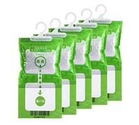 5 Pack Kitchen Bathroom Wardrobe Hanging Hygroscopic Anti-Mould Deodorizing Moistureproof Desiccant Bag, Dehumidification Process Could be Witness