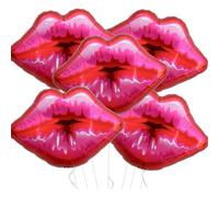 5 Pack Large Red Pink Lips Balloons - Kiss The Miss Goodbye Decor for Makeup Themed Party Anniversary