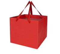 5 Pack Large Square Paper Gift Bags with Handle Present Gift Box Bags Flowers Cake Carrier Bag Wide Reusable Shopping Bag Large Party for Wedding Food Party Shopping Celebration, 35x30x30cm