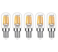 5 Pack LED C7 Candelabra Bulbs, Dimmable LED Filament Bulb,2W E14 Base 2200K Soft White, 120 Lumen, Night Light Bulb Edison Style Sign Light for String Lights Replacement (T20-2W)