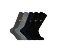 Lyle & Scott Mens 5 Pack Core Socks Plain Black One Size