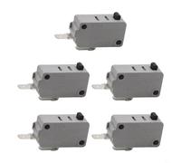 5-Pack Limit Switch Normally Open, 27.8x10.3x15.9mm Metal Travel Switch for Microwave Oven Washing Machine Rice Cooker Gray