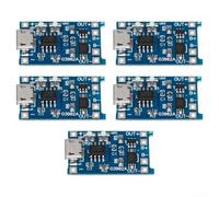 5 Pack Lithium Charger Board Module 1A USB 5V Input Red Green Led Indicator For Diy Battery Protection And Power Projects