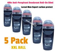 5 Pack,Loreal Men Expert anti Transpirant Deodorant Carbon Protect 5 IN 1 RollOn