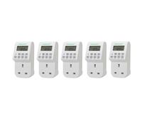 (5 Pack) Lowenergie 7 Day Programmable Digital Plug-in Electronic Timer Socket 12-24 Hour
