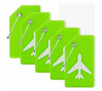 5 Pack Luggage Tags for Suitcases, Luggage Tag, Silicone Luggage Tags, Suitcase Tags with Name ID Card, Quickly Spot Travel Tags, Luggage Identifiers, Bag Tags for Luggage, Baggage, Handbag(Green)