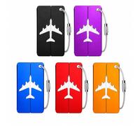 5 Pack Luggage Tags,Suitcase Tags with Steel Wire Loop & Waterproof ID Card