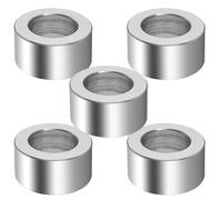 5 Pack M12 Aluminum Spacers, 12.5 mm ID x 20 mm OD x 10 mm Length Round Spacer, Unthreaded Standoff Bushing Plain Finish Metal Spacer, 1/2" ID Screw Standoff Fits 1/2in or M12 Screw Bolts