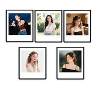 5 Pack Magnetic Photo Frames Compatible with Fujifilm Instax Square SQ1 SQ6 SQ10 SQ20 SQ40 SP-3 3x3.5” Picture Frames - Refrigerator Photo Display (Black)