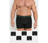 BadRhino 5 Pack Marl Waistband Boxers - Men's - Plus Size Curve Black