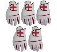 5 Pack Men's England Flag Golf Gloves | Full Cabretta Leather Palm & Palm Patch for Extra Durability | Sizes S, M, L, XL | Premium Grip & Comfort for Golf Enthusiasts