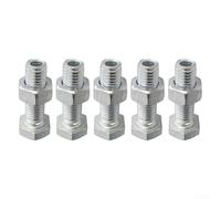 5-Pack Metal Cable Ball Terminals for 6mm Gym Pulley Machine Cables - for Durable Wire Rope Port Joint Stopper with 12mm Thread, Silver Fitness Equip