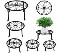 5 Pack Metal Plant Stand for Indoor and Outdoor, Flower Pot Stands for Multiple Height Size Flower Pots, Metal Rustproof Iron Plant Shelf for Planter, Round Planter Holder for Home, Garden, Patio