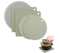 5 Pack Microwave Silicone Mat, Heat Resistant Microwave Pad, Silicone Trivet Mats, Non-Slip Hot Pads, Pot Holder for Hot Dishes Kitchen (Green)
