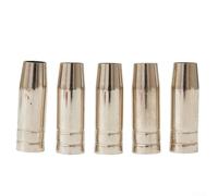5-Pack MIG Welding Nozzle for MB15 Torch - Conical Gas Shroud, Push-On Style, 18mm OD × 12mm ID × 54mm Length, Compatible with Standard MIG WEL
