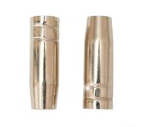 5-Pack MIG Welding Nozzles, Conical Shroud Style Gas Diffuser for MB15 Torch - 18mm OD × 12mm ID × 54mm Length, Industrial-Grade Brass