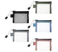 5 Pack Mini Zipper Mesh Bags, 8 x 10.2 cm Nylon Small Zipper Mesh Pouch Portable Travel Storage Coin Purse for Small Items Key Lipstick, Earphone, Credit Card