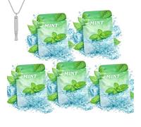 5-Pack Mint Refill Filters for Breathing Necklace with Resistance, Plant-Based Aroma Cores for Meditation, Breathing Exercises, Focus, Gift for Men Women Fathers