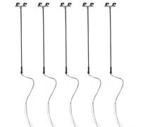 5 Pack Model Railway Yard Lights with Twin White LEDs - OO Gauge 1:76 Scale 3V Lampposts - For Train Scenery and Miniature Garden Layouts