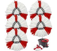 5 Pack Mop Head Replacement for Triangle Swivel Mops - Microfiber Spin Mop Refills Compatible with 1 Tank System | Machine Washable & Easy to Install (Deep Cleaning)