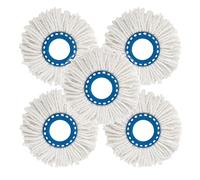 5 Pack Mop Heads Replacement for Spin Mops, 360° Spin Magic Mop Head Refill for Standard Rotating Mops, Universal Spin Mop Replacement Mop Head for Commercial Use (Blue)
