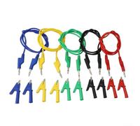 5-Pack Mul ter Test s with 4 mm Banana s, 1 m Length, Silic Insulation, 15 A Rating, Includes 10 Crocodile Clips