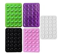 5-Pack Multi-Color Phone Sticky Pad Grip, 80x55x3.5mm Silicone Suction Cup Holder with Design for Secure Selfies & Videos, Reusable Adhesive Stand with Strong Grip