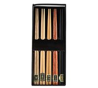 5-Pack Natural Wood Chopsticks Handmade Reusable Wooden Chopsticks Set with Non-Slip Design Gift Box Sushi Dining Asian Cuisine Utensils