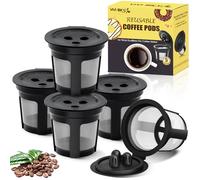 5 Pack Ninja Reusable Coffee Pods: Reusable K Cups for Ninja Coffee Maker - Refillable Coffee Filters for 3-Needle Ninja DualBrew Pro CFP200 CFP201 CFP300 CFP301 CFP305 CFP400（Only for 3-Hole Version)