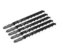 5 Pack Of 100mm High Carbon Wood Jigsaw Blades With 6 Tpi Precision Cut