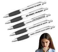 5 Pack Of Ballpoint Pens - Funny Pen Set For Colleagues - Funky Stationery Quirky Gift - Office Desk Accessories - Rude Pen Set - Funny Friend Gift, Sarcastic Gifts, Rude Pens
