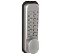 5 Pack of Borg 2201 Digital Push Button Door Lock with Holdback in Satin Chrome