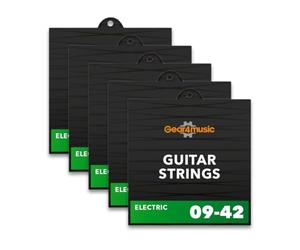5 Pack of Electric Guitar Strings by Gear4music