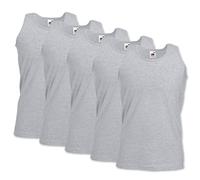 5 Pack of Fruit of the Loom Mens Athletic Vests Tank Top T Shirt Sizes and Colours (Medium Mens 38-40 Inch Chest, 5 x Heather Grey)